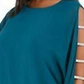Blusa feminina MSK com acabamento em strass, verde, tamanho 1X