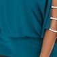 Blusa feminina MSK com acabamento em strass, verde, tamanho 1X