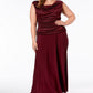 Vestido feminino plus size franzido R &amp; M Richards vermelho escuro tamanho 18