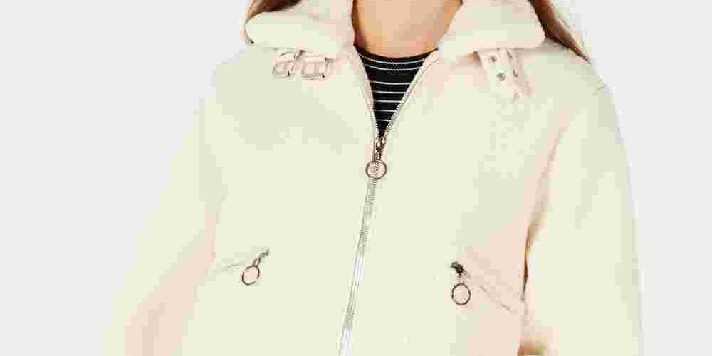 Jaqueta bomber Teddy de pele sintética da coleção B Junior, branca