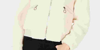 Jaqueta bomber Teddy de pele sintética da coleção B Junior, branca