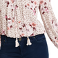 Top camponês com acabamento em crochê American Rag Junior, cinza, tamanho X-S