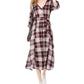 Vestido longo xadrez American Rag Juniors, tamanho grande, vermelho
