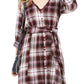 Vestido longo xadrez American Rag Juniors, tamanho grande, vermelho