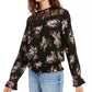 Blusa com babados e acabamento em renda da American Rag Juniors, tamanho médio, branca