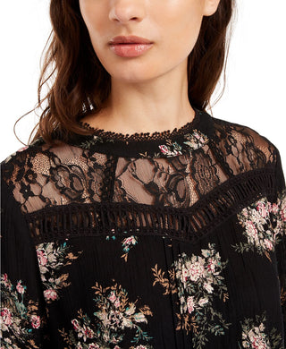 Blusa com babados e acabamento em renda da American Rag Juniors, tamanho médio, branca