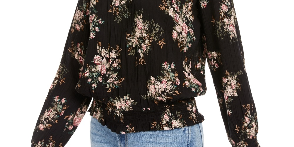Blusa American Rag Junior com acabamento em renda e cintura franzida, tamanho pequeno, branca