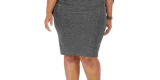 Vestido de capa feminino Betsy &amp; Adam Plus Size em malha metálica, preto, tamanho 20W