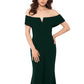 Vestido curto Betsy &amp; Adam feminino, ombro de fora, verde, tamanho 4P