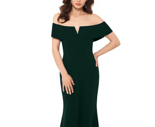Vestido curto Betsy &amp; Adam feminino, ombro de fora, verde, tamanho 4P