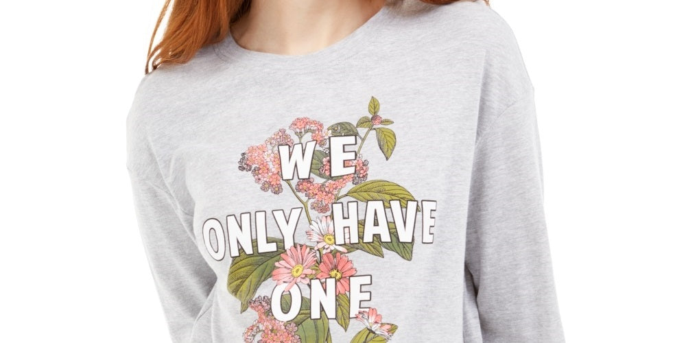 Camiseta gráfica One Planet do Rebellious One Juniors, cinza, tamanho extragrande