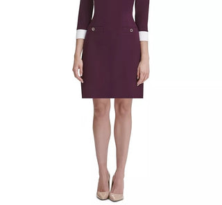 Vestido feminino Tommy Hilfiger com gola e alças finas, roxo, tamanho 14