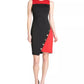 Vestido assimétrico com blocos de cores Tommy Hilfiger feminino, preto, tamanho 6