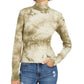 Planet Gold Junior's Tie Dye Mock Neck Top Verde Tamanho X-G