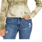 Planet Gold Junior's Tie Dye Mock Neck Top Verde Tamanho X-G