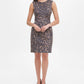 Vestido curto feminino Tommy Hilfiger de camurça sintética e leopardo, tamanho 10, marrom