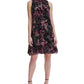 Vestido feminino Tommy Hilfiger com decote simulado e estampa floral em chiffon, roxo, tamanho 10