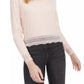 Top com acabamento em renda Planet Gold Juniors, rosa, tamanho médio