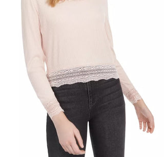 Top com acabamento em renda Planet Gold Juniors, rosa, tamanho médio