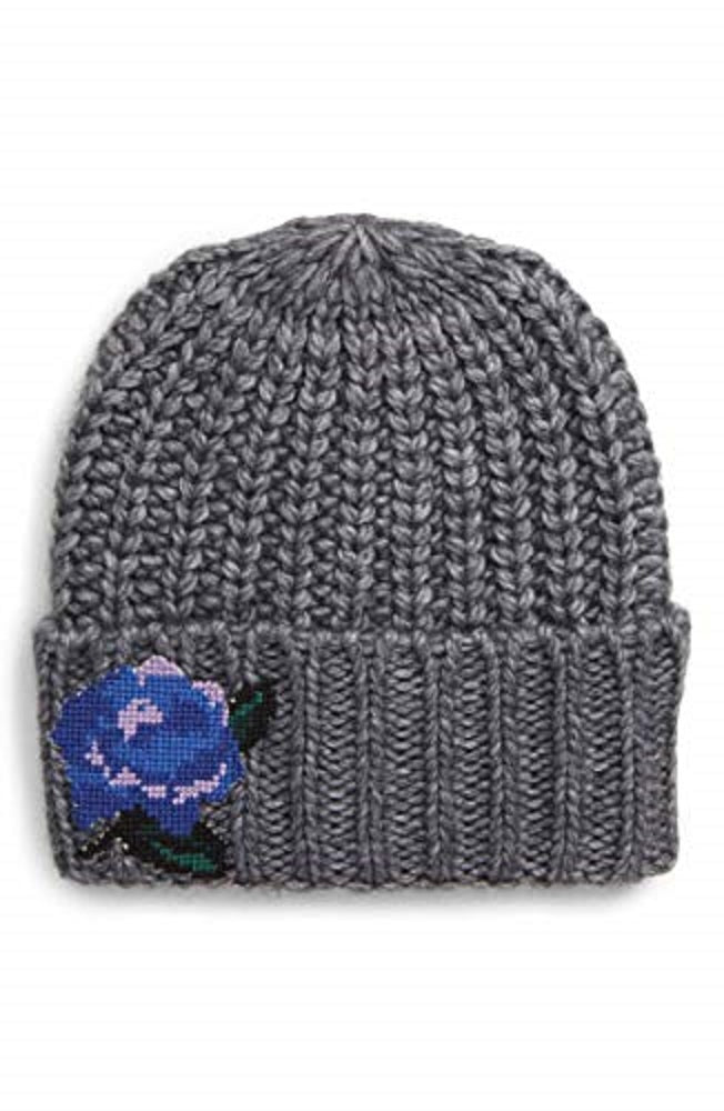 Gorro feminino Everything Rosy da Free People, gorro de inverno cinza, tamanho regular