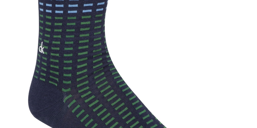 Meias Calvin Klein Masculinas com Estampa Azulejo Azul Marinho Tamanho 7-12