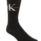Meias Calvin Klein Masculinas com Logotipo Canelado - Pretas Tamanho 7-12