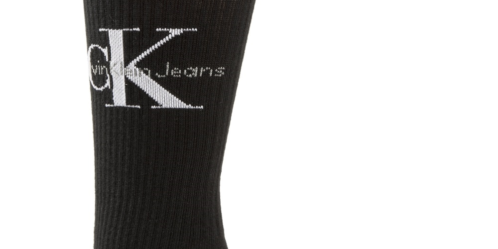 Meias Calvin Klein Masculinas com Logotipo Canelado - Pretas Tamanho 7-12