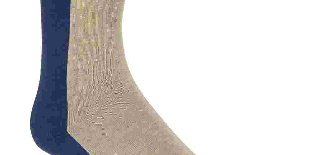 Meias sociais Calvin Klein Colorblock masculinas azul-marinho tamanho 7-12