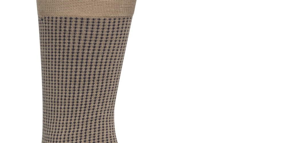 Meias Cole Haan Masculinas Xadrez Crew Marrom Tamanho Regular