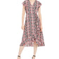 Vestido feminino com estampa de pele de cobra Adrianna Papell, vermelho, tamanho 6
