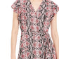 Vestido feminino com estampa de pele de cobra Adrianna Papell, vermelho, tamanho 6