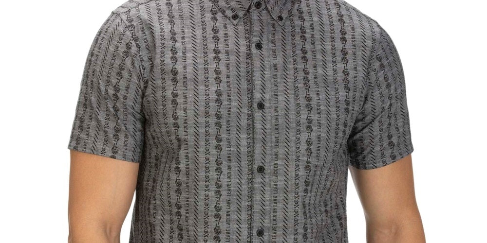 Camisa Hurley Masculina Tailored Fit Stamps 2.0 Estampada Manga Curta Cinza Tamanho XX-G