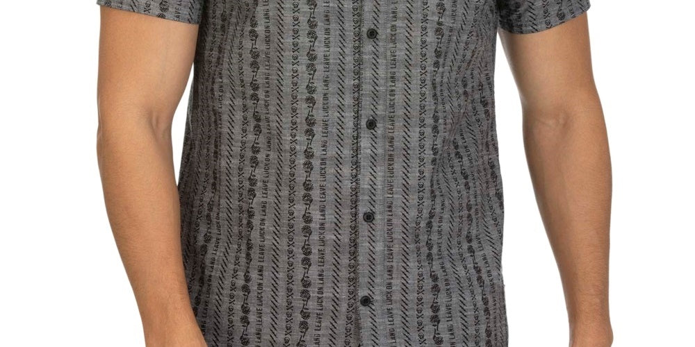 Camisa Hurley Masculina Tailored Fit Stamps 2.0 Estampada Manga Curta Cinza Tamanho XX-G