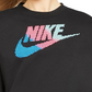 Moletom curto com estampa de logotipo Nike Sportswear feminino, preto, tamanho grande