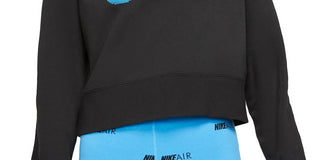 Moletom curto com estampa de logotipo Nike Sportswear feminino, preto, tamanho grande