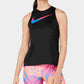 Camiseta regata de corrida Nike Dri-FIT com logo estampado e costas nadador, tamanho grande, cor carvão