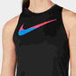 Camiseta regata de corrida Nike Dri-FIT com logo estampado e costas nadador, tamanho grande, cor carvão