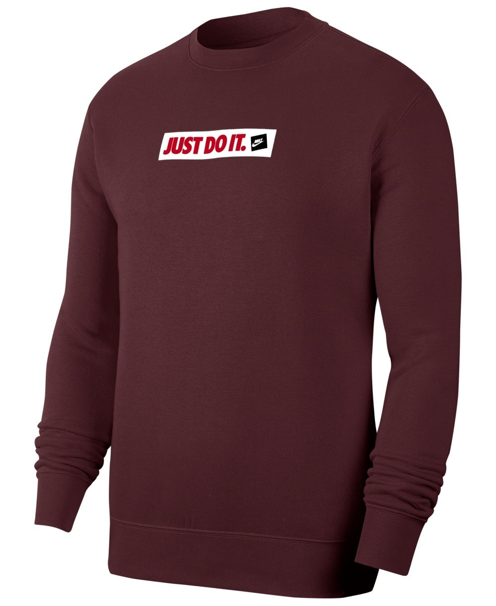 Moletom Nike Masculino Crew Fleece Just Do It Vermelho Tamanho XX-G