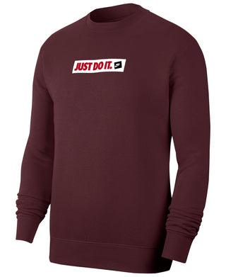 Moletom Nike Masculino Crew Fleece Just Do It Vermelho Tamanho XX-G