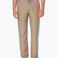 Calça masculina Cubavera de linho liso com cordão e costura interna, bege escuro, tamanho pequeno