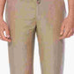 Calça masculina Cubavera de linho liso com cordão e costura interna, bege escuro, tamanho pequeno