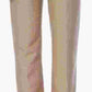 Calça masculina Cubavera de linho liso com cordão e costura interna, bege escuro, tamanho pequeno