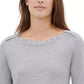 Blusa Calvin Klein Feminina Mesclada Manga Longa Gola Joia Cinza - Tamanho Médio