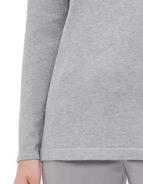 Blusa Calvin Klein Feminina Mesclada Manga Longa Gola Joia Cinza - Tamanho Médio