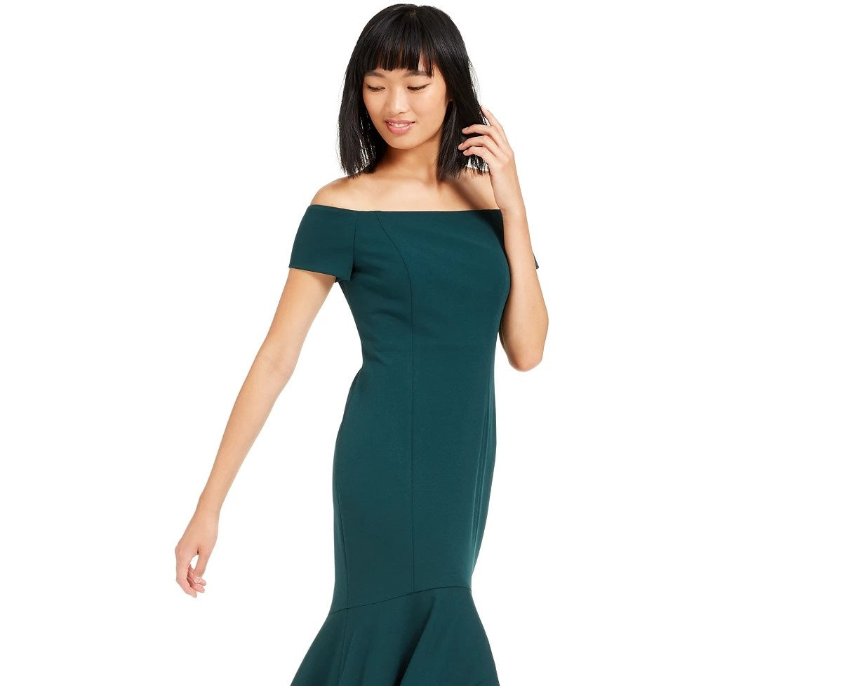 Vestido Calvin Klein Feminino Ombro a Ombro Alto/Baixo Azul Tamanho 6