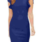 Vestido Calvin Klein Feminino Azul com Mangas Babadas e Tamanho 12