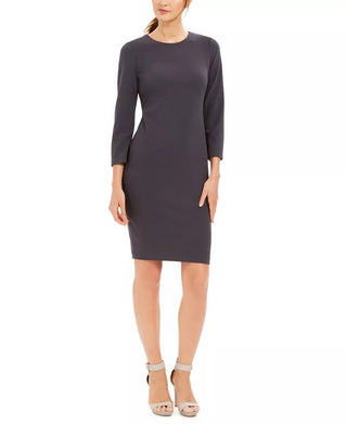 Vestido Calvin Klein Feminino com Costura Diagonal Cinza Tamanho 14