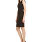 Vestido Calvin Klein Feminino Animal-Trim Preto Tamanho 14
