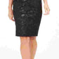 Vestido Calvin Klein Feminino com Decote Quadrado e Lantejoulas, Preto, Tamanho 10