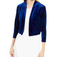 Calvin Klein Cardigan Feminino Veludo Shrug Azul Tamanho Grande